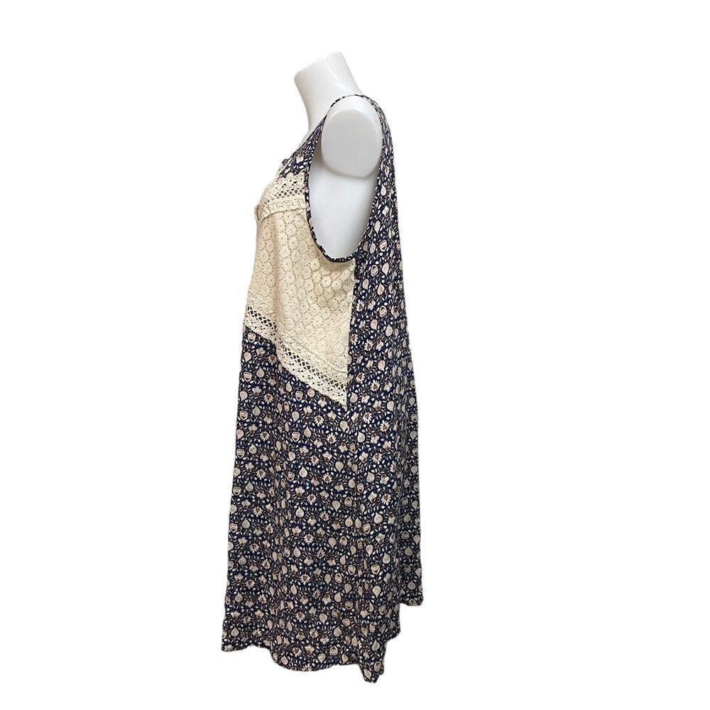 SEA NEW YORK Floral Peekaboo Lace Neckline Sleeveless Shift Sundress sz 10 - Picture 5 of 9